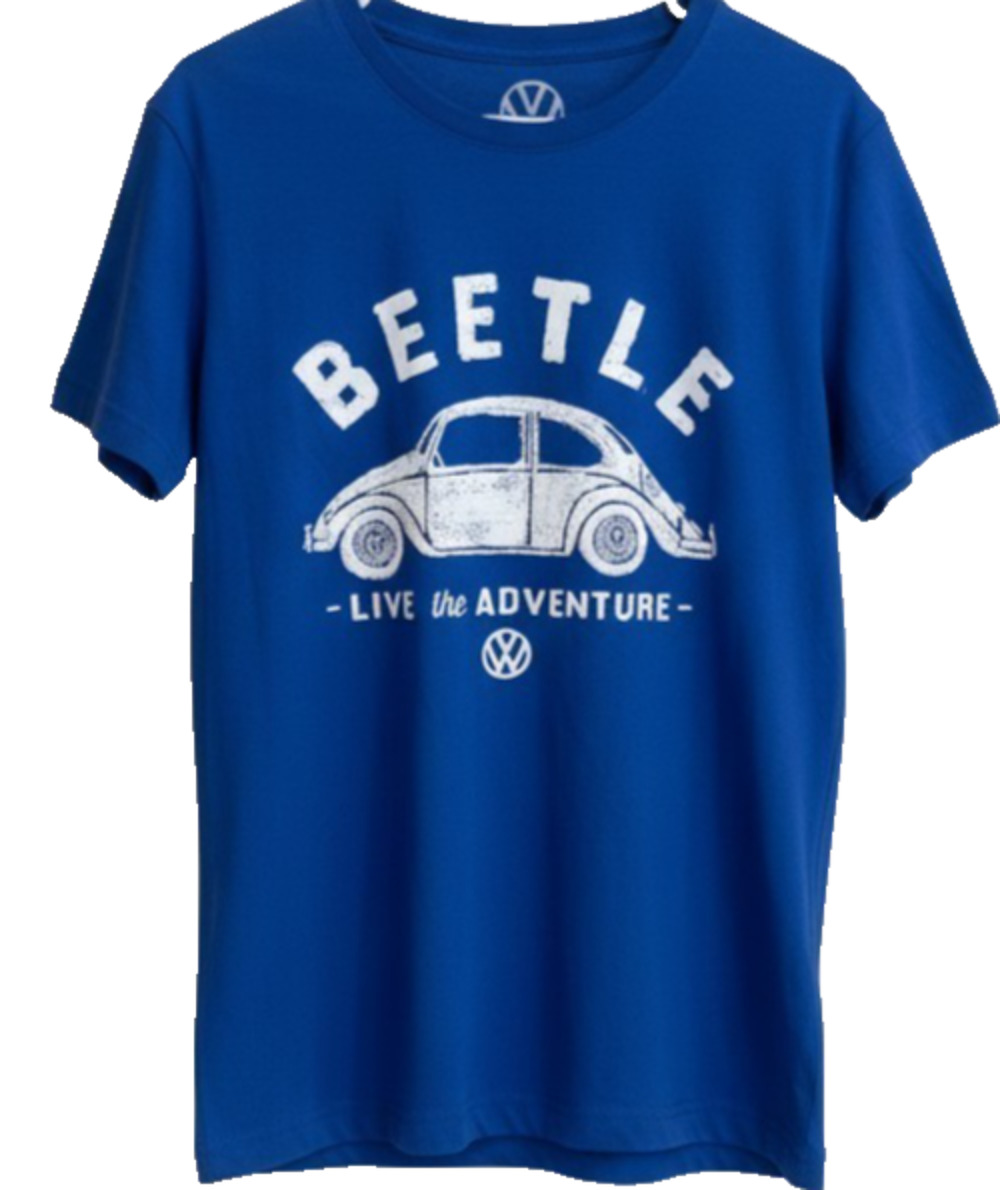 Volkswagen Beetle T Shirt Womens Medium Blue Live The Adventure Licensed Graphic